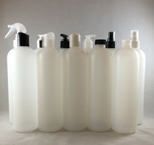 16 oz Natural HDPE Cosmo Round Plastic Bottle with Choice of Disc,Spray etc.....