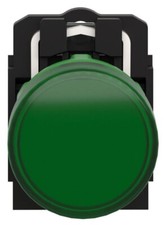 Schneider XB5AVG3, 22MM, 110 to 120 VAC, LED, Green Pushbutton Pilot Light, 1pc