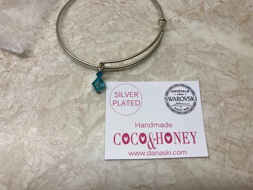 SILVER BANGLE. silver plated. SWAROVSKI CRYSTAL. BNWT. IDEAL GIFT - Picture 4 of 5