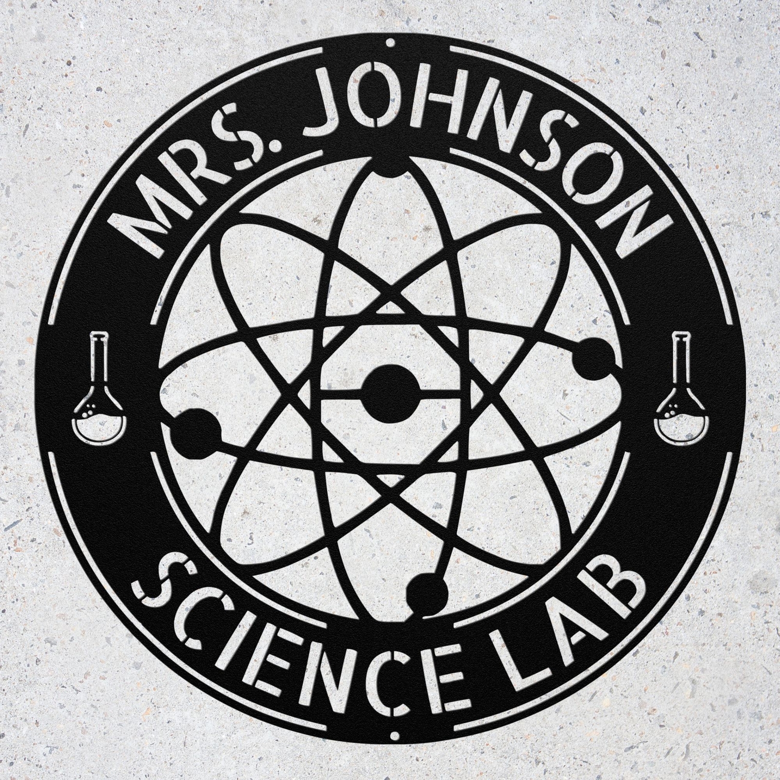 Custom Metal Scientist Teacher Sign Personalized Science Lab Wall Art Decor