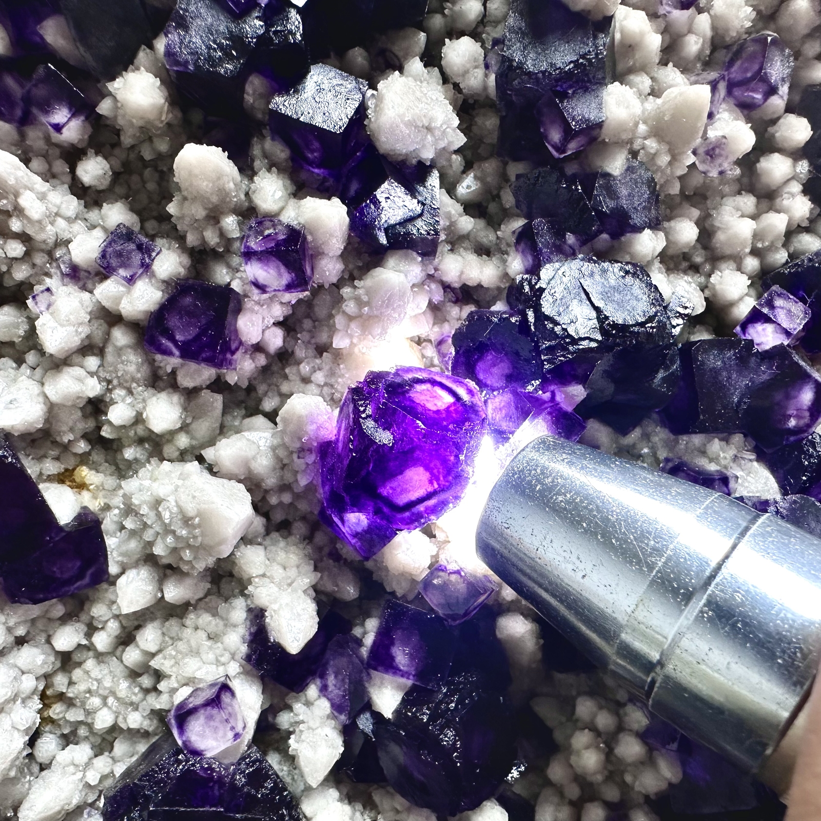 5.89LB Natural Alien Purple Fluorite +White Inner Mongolia Crystal Specimen