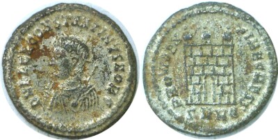 317-340 AD Roman Constantine II Camp Gate Heraclea BI Follis
