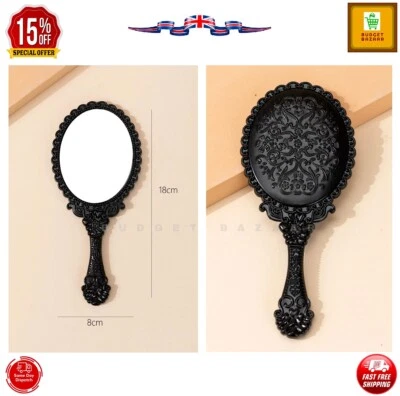 BUDGET BAZAAR VINTAGE OVAL-SHAPE HAND MIRROR HELD VANITY Mirror Standing Makeup Dresser Mirror