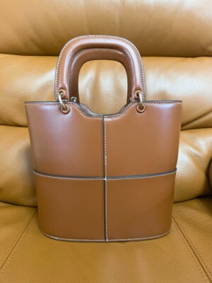 STAUD Handbag Shoulder Tote Bag Purse Leather in Brown NWOT