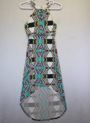 Emma and Michele Dress Womens S Keyhole Halter Neck Geometric Western Festival
