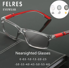 Men Women Photochromic Myopia Nearsighted Glasses Outdoor Sports Sunglasses New