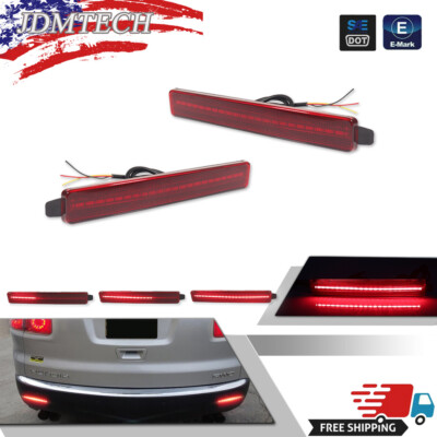For GMC Acadia Cadillac SRX Red Bumper Tail Brake Light w/Sequential Turn Signal