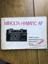 MINOLTA HI-MATIC AF Camera Owners Manual