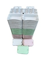 Egg Boxes Mixed Colour 1/2 dozen Cartons White, Pink, Green Cardboard Flat Top