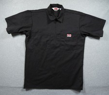Vintage Ben Davis Shirt Mens Small Black Half Zip Short Sleeve Workwear USA