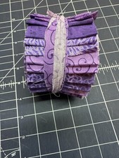 18 PC 2.5" Jelly Roll Strips Die Cut Beautiful Mix, Purple bundle of joy