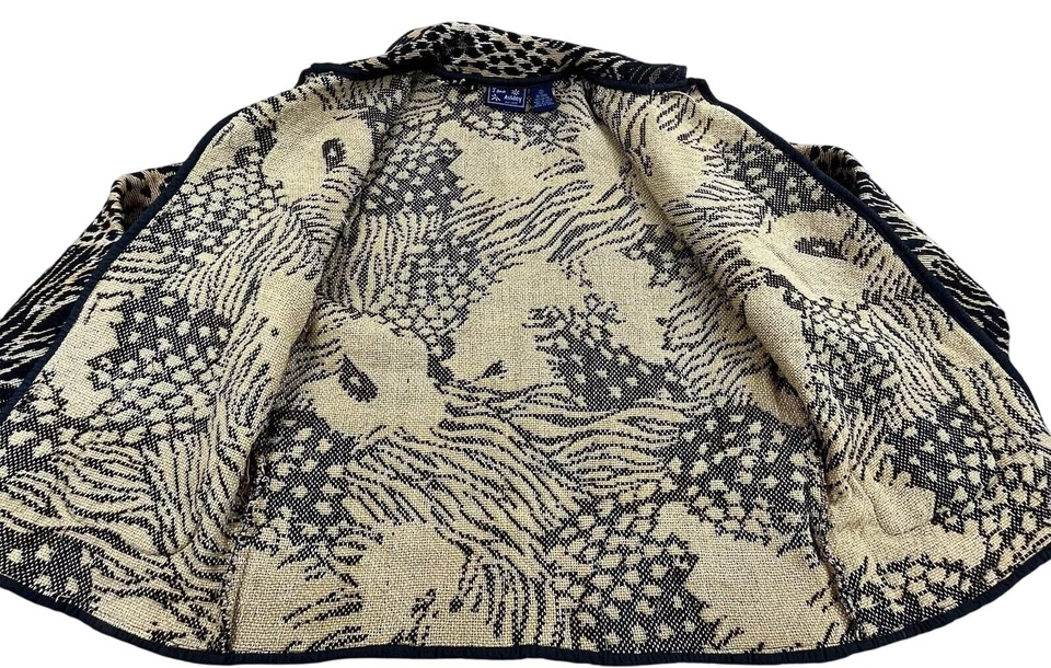 Chaqueta Tejida Tapiz Jane Ashley De Colección Para Mujer Pequeña Safari Boho Declaración Otoño Foto 4 de 4