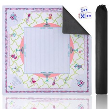 American Mahjong Mat 33"x33" with Black Carrying Bag Dice,Anti-Slip, Noise-R...