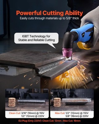 50A Plasma Cutter Machine Non-Touch Pilot Arc 110V/220V Dual Voltage IGBT Invert