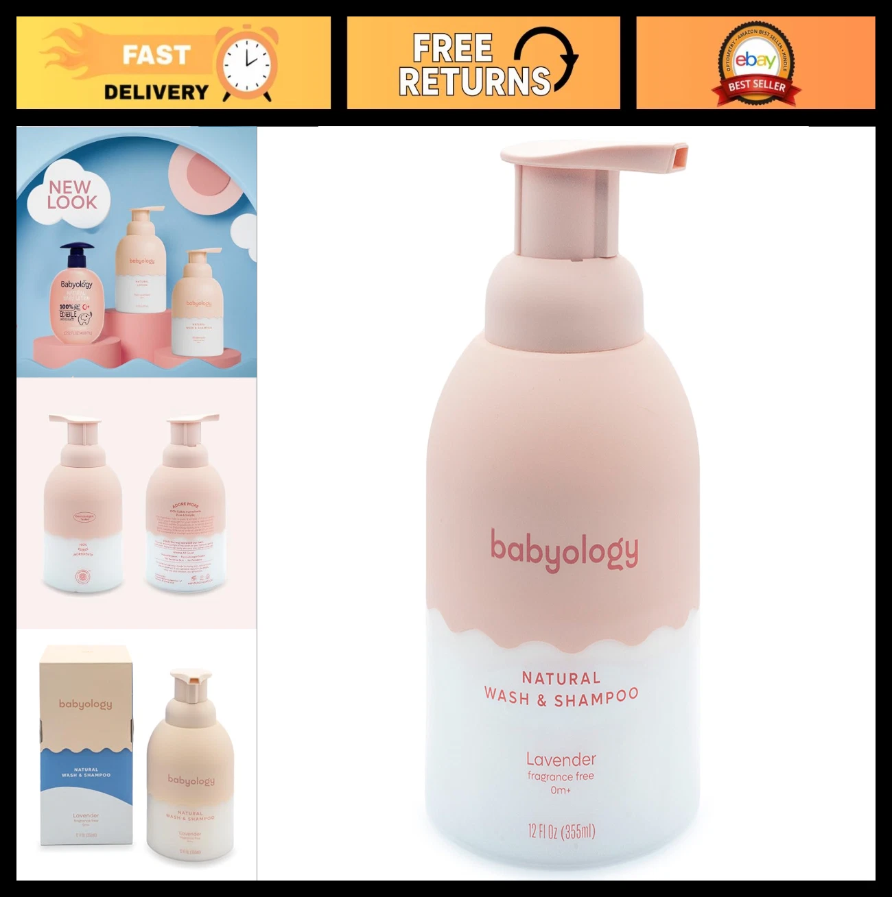 Natural Baby Wash & Shampoo - 100% Edible Ingredients, Organic Lavender, Tear-Fr
Opens in a new wind