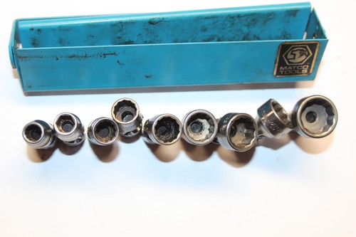 MATCO TOOLS 9 PIECE 1/4 DRIVE METRIC SWIVEL SOCKET SET 12 POINT USA - Picture 3 of 6