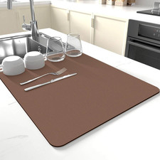 Dish Drying Mat for Kitchen Counter,Drying Mat for Dish Rack,Absorbent Hide S...