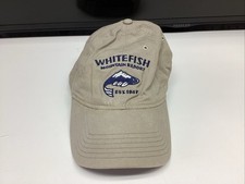 Baseball Hat Cap Lid Vintage Whitefish Mountain Resort 1941 Quray Beige Blue Old