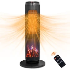 ZOKOP 1500W Electric Space Heater, 60° Oscillating Tower Heater with Remote