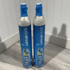(2) SodaStream CO2 Canisters 14.5oz 60L Full Sealed Bottles Exp: 11/2024