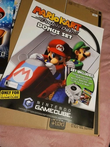 Mario Kart Double Dash Nintendo GameCube Vintage Video Game PROMO Poster