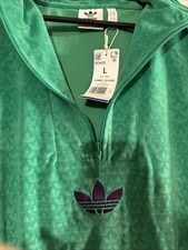 MAKE an OFFER!!! Adidas Originals Men Size Large Green Velour Monogram Jacket