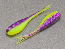 (20) - 2" Slab Crusher "Purple/Chart" Crappie Jig GRUBS BAIT PANFISH BABY SHAD