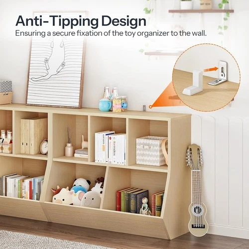 Kids Wooden Bookshelf Bookcase Bedroom Playroom Storage Rack Book Toy Organizer - Picture 25 of 37