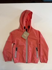 Hunter Kids Rain Coat Original Hooded Jacket Sz 5-6 Coral Girls Packable NWT New