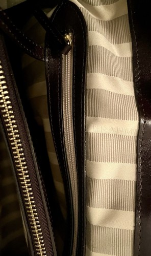 Brahmin Elisa Hobo Bag Pecan & Pewter Leather Large Bag No Original Shldr Strap - Picture 12 of 15