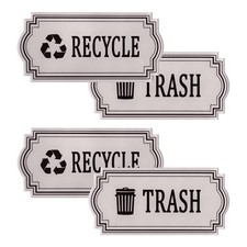 4 Pack Recycle and Trash Decal, Recycle and Trash Logo Symbol, Waterproof Vin...
