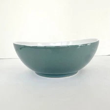 Over And Back BLUE & WHITE OVAL SERVING BOWL 8.5" X 8" Vegetable Sauce Fruit