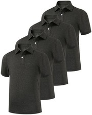 Boys Short Sleeve Polo Shirt Moisture Wicking Golf Shirt Kids School Camp Uni...