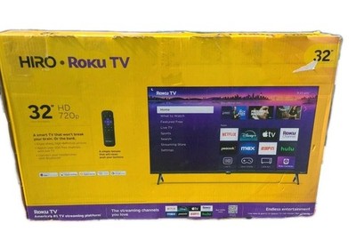 Hiro 32'' 720p HD Smart TV Flat Screen LED Television with Roku TV and Dolby Audi