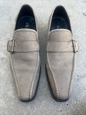 PRADA Metal Buckle Leather Slip-On  Loafers Shoe Men's Size 10