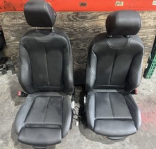 Bmw 2012-2018 F30 328i Front Driver Passenger Sensatec Black Sport Seats Set
