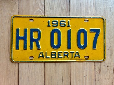 1961 Alberta License Plate - Gloss Finish (Clear Coat)