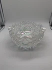 Vintage LE Smith Comet and / in the Stars Clear Iridescent Carnival Glass Bowl