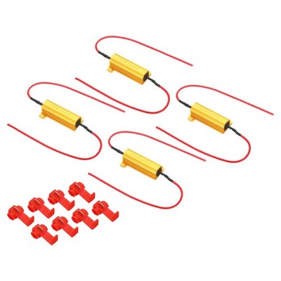 50W 10 Ohm Aluminum Shell Resistor Housing Resistor Wirewound Resistors 4pcs