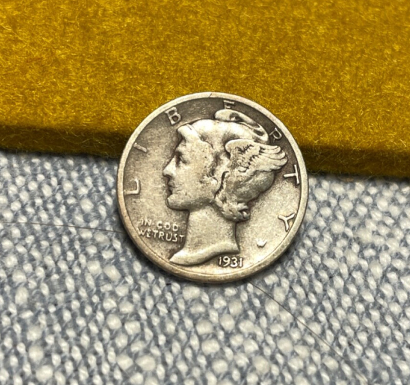 (#100576).   Mercury Dime: 1931 S  VF   better date.