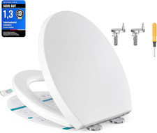 SONGMICS Toilettendeckel, O-Form, Mit Absenka...