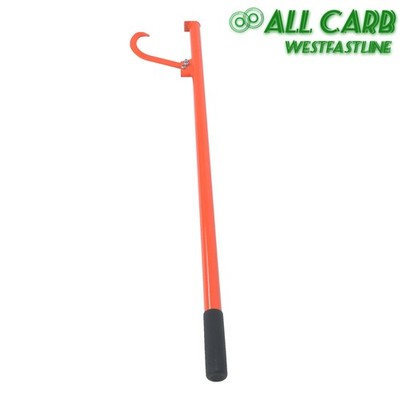 58in Felled Cant Hook Logging Tool - Steel Log Roller Tool W/ Rubber handle Red