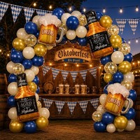 Luftballons Set 108 StüCk Blau Gold Bierkrug Folienballons Deko Geburtstag Party