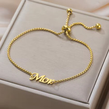 Custom Name Bracelet Jewelry Adjustable Chain Personalized Nameplate Letters