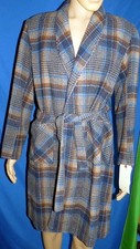 Vintage McGregor Men's Plaid Dressing Wool Gown Robe Large Made in Britain