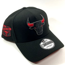 New Era Chicago Bulls Exclusive Black Red UV 9FORTY A-Frame Snapback Hat Cap