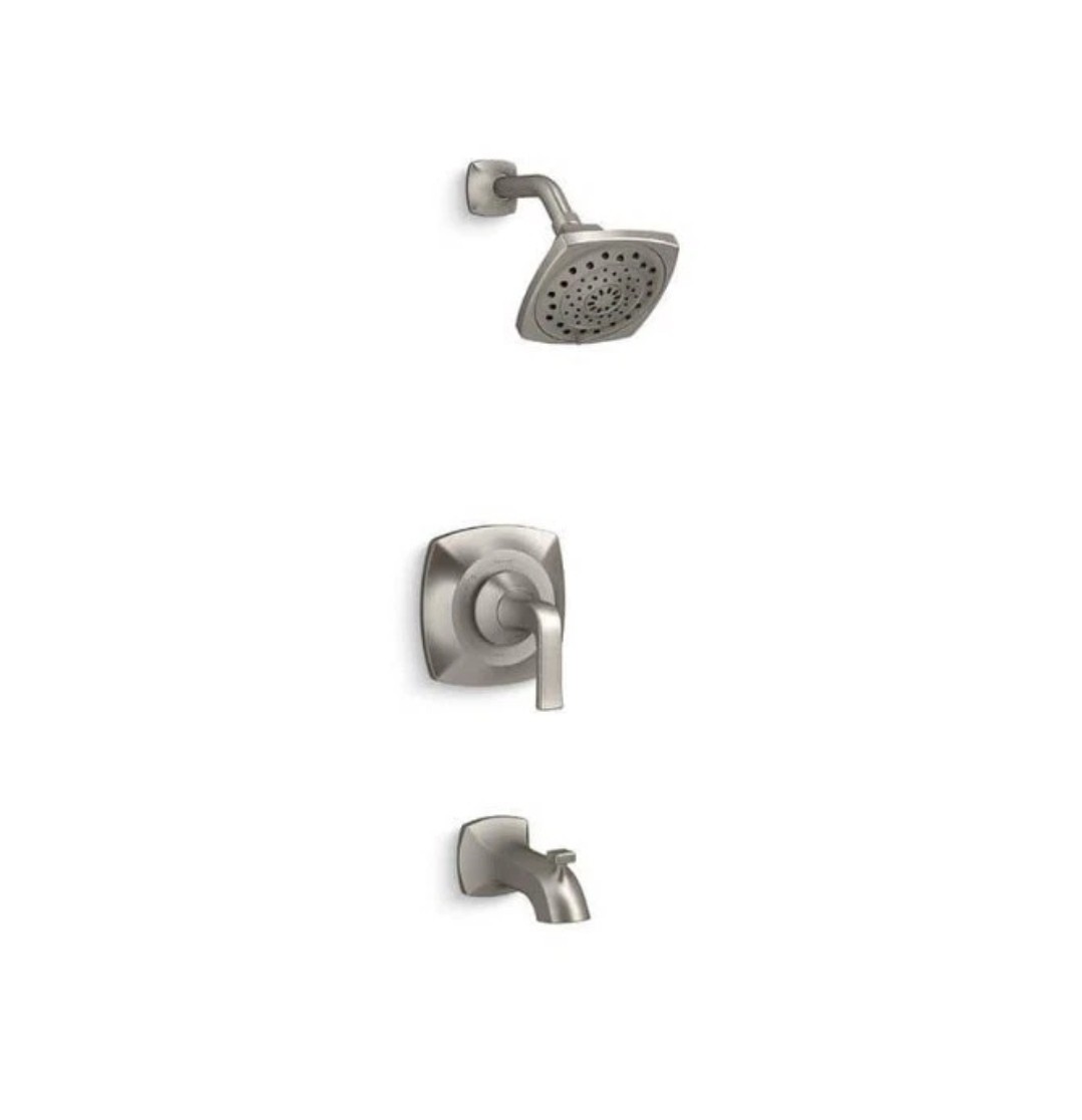Kohler Rubicon 1-Handle 3-Spray Brushed Nickel Wall-Mount Tub & Shower Faucet