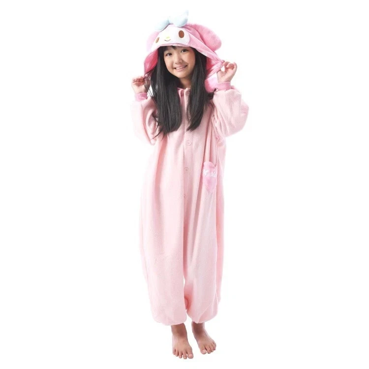 SAZAC Sanrio My Melody Kids Fleece Kigurumi Costume Pajamas 130cm Halloween New - Image 2 of 4