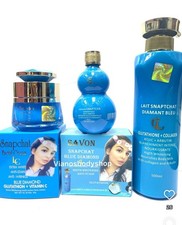 4pc. Lait snapchat Diamant blue lotion, serum exfoliating soap  Face Cream.  