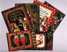 Graphic45 CURIOUSER & CURIOUSER (8PK) HANDMADE EPHEMERA JOURNAL CARDS TWO-Sided